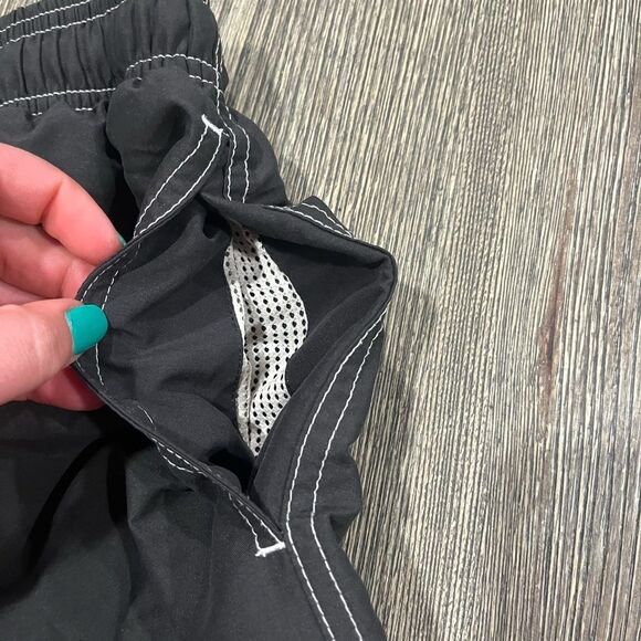 Speedo Board Short Athletic Surfing Trunks Elastic Drawstring Waist Black Large - Picture 2 of 6